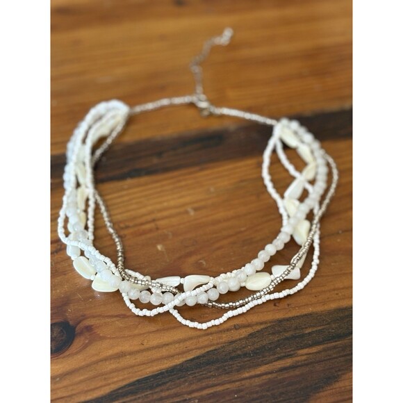 Vintage VJ Victor Jansen 5 String Necklace White Beaded - Picture 14 of 14